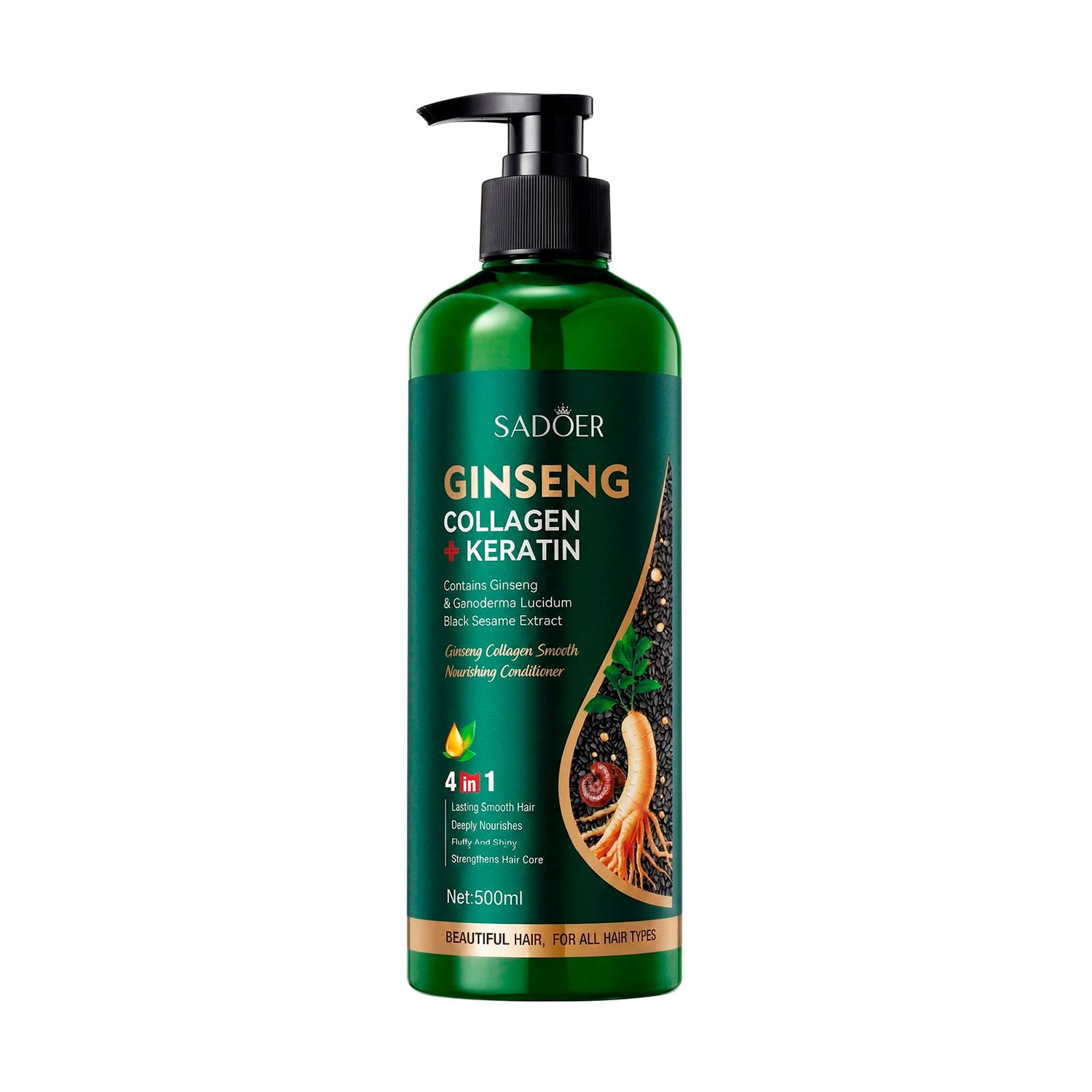 Кондиціонер для волосся Sadoer Ginseng Collagen Keratin Smooth Nourishing Conditioner, 500 мл